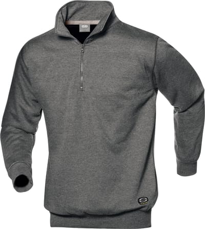 SIR SAFETY SIRFLEX ZIP COLLAR Werkshirt HEREN Veiligheidsshirt Grijs - Ritsluiting - Elastische Boorden - Contrasterende Stiksel