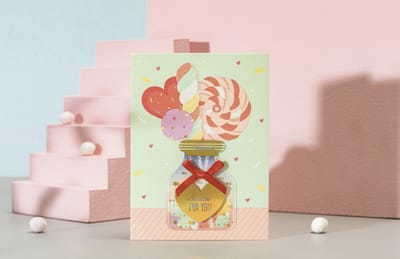 5 x 3D Pop up Minikaartjes + Mini-envelopjes / kleine cadeau kaartjes met enveloppen | Sweetie for you