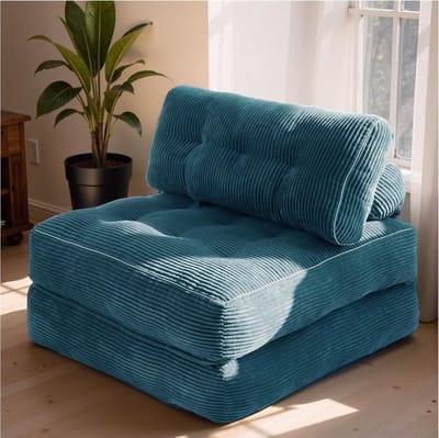 Opvouwbare Slaapbank - Zetel Bed - Ruimte Besparen - Compact Ontwerp - Eenpersoons - Donkerblauw