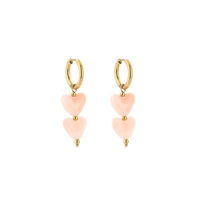 Hartjes oorbellen Pink