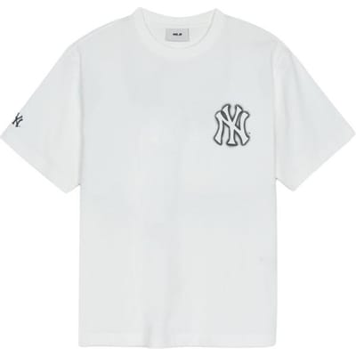 MLB Basic New York Yankees Logo Casual Los Pullover Korte Mouw T-shirt Unisex T-shirt Wit 3ATSB0353-50WHS XS white