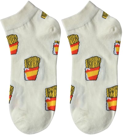 Clayre & Eef Grappige Sokken one size Beige Polyester friet