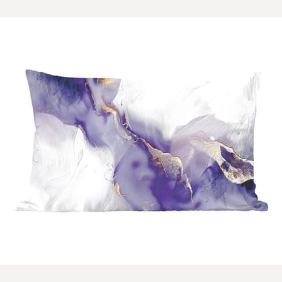 Sierkussens - Kussentjes Woonkamer - 50x30 cm - Paars - Modern - Marmer - Abstract