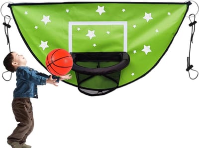 Trampoline Basketbal Hoepel - Basketbal Bord - Trampoline Plezier - Lichtgewicht PVC Bord - 98x50 cm - Groen
