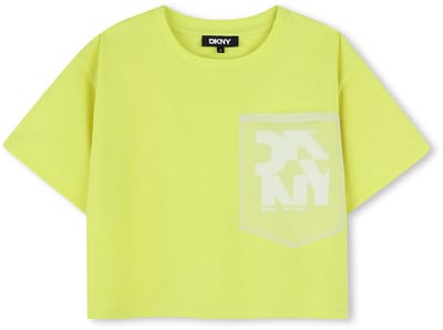 Dkny D62345 T-shirt Met Korte Mouwen Geel 6 Years Jongens,Meisjes
