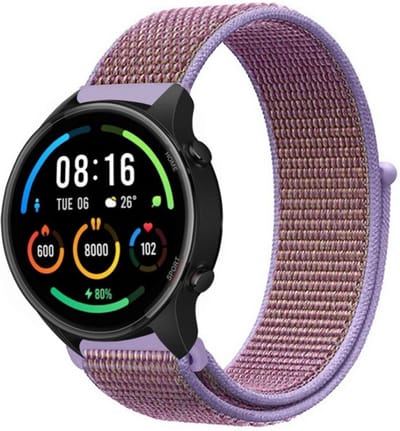 Strap-it Smartwatch bandje nylon - geschikt voor Xiaomi Watch S1 (Active/Pro) / Watch 2 Pro / Watch S3 / Mi Watch / Amazfit Balance / Bip 5 - lila