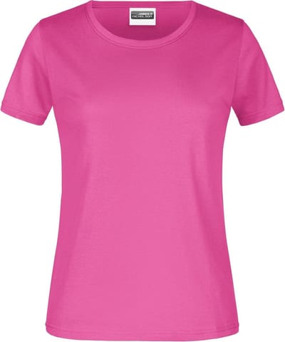 James And Nicholson Dames/dames Ronde Hals Basic T-Shirt (Roze)