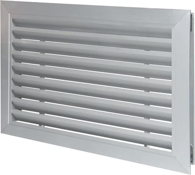 Deur Ventilatie Rooster - Lamel Deuropening - Ventilatie Binnendeuren - 45 Graden Lamellen - 50 x 30 cm - Zilver