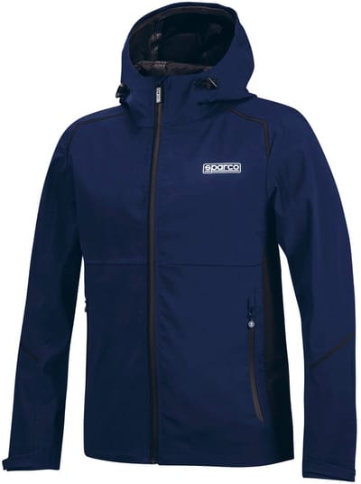 Sparco Shell Jas Waterproof Jas - Zwart — Marineblauw — Maat XS