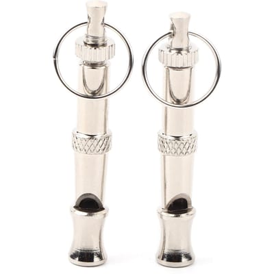2 pièces Sifflet Ultrasonique en Acier Inoxydable Outil d'Entraînement Portable pour Chien Pigeons Oiseaux gray