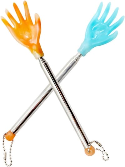 Rugkrabber Set - Telescopische Rugkrabber Roestvrij Staal - 2 Stuks - Verstelbaar - Jeukverlichting en Massage - Voor Rug en Moeilijke Plekken - Blauw Geel