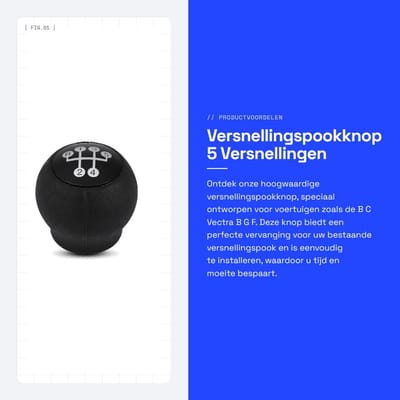 Dailygoods- Versnellingspookknop 5 Versnellingen - Vervangend voor Corsa B/C - Vectra B - Astra G/F - Schakelknop - Kwaliteitscontrole