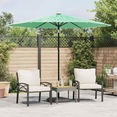 vidaXL - Parasol - met - stalen - paal - 268x268x226 - cm - groen
