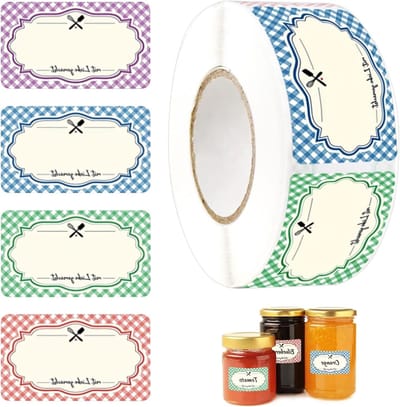 Set van 500 Zelfklevende Jamlabels voor Kruidenscharen, Opbergdozen, Cadeautassen en Zelfgemaakte Cadeausstickers