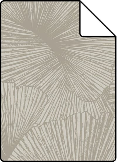 Proefstaal Origin Wallcoverings behang 3D-motief bladeren taupe - 26.5 x 21 cm - 348007-S