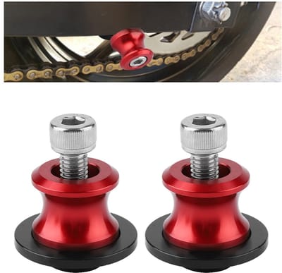JeiibrZui Cnc-motorspoelen - Achterstandaard-sliders Voor Swingarmen - Hard Geanodiseerd & 100% Cnc-gefreesd Uit Massief Aluminium - 2 Stuks - Rood