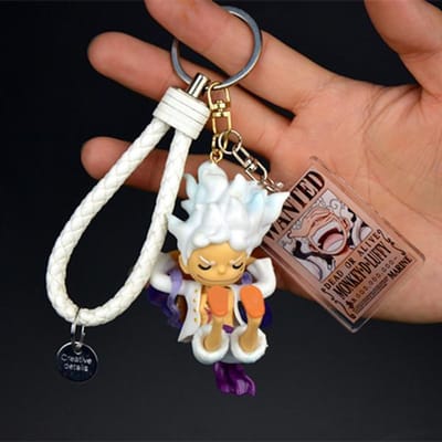 Anime One Piece Gear 5 Luffy Figuur Hanger Sleutelhanger Poppetje Hanger Speelgoed Decoratie Cadeau Mooi Ontwerp Duurzaam white