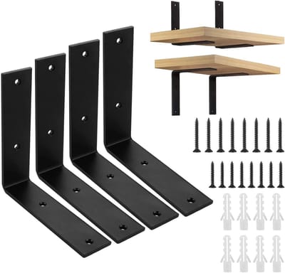 Hoekplank voor wandmontage, 150 x 150 x 38 mm, set van 4, ideaal voor opbergruimte en decoratie