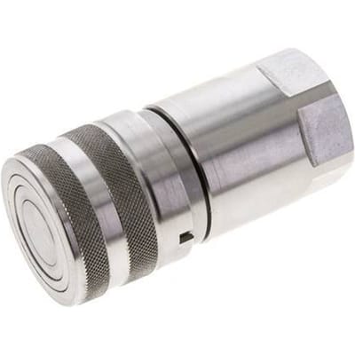 RVS DN 16 Vlakdichtende Koppeling Snelkoppeling G 1 inch Binnendraad ISO 16028 D 30mm
