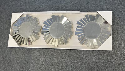 Set van 3 ronde wandspiegels - met facetten (1) - zilverkleurig - dia 25 x 2 cm - Wanddecoratie - Woonaacessoires