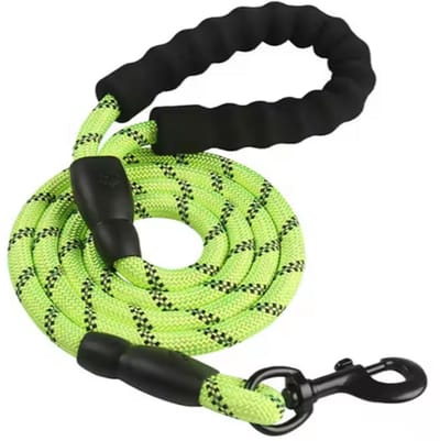 Rieba® Hondenriem 3 meter – Reflecterend - Sleeplijn – Speurlijn - Hondenlijn – Looplijn – Riem Hond - 1.2 cm Breed – Nylon - Zachte Handgreep - Sterk & Duurzaam – Groen