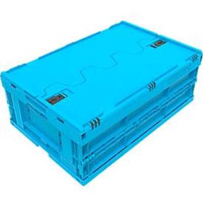 Euronorm plooibox 6422 NG DL, met deksel, voor magazijngebruik en meervoudig transport, 41,4 liter, blauw