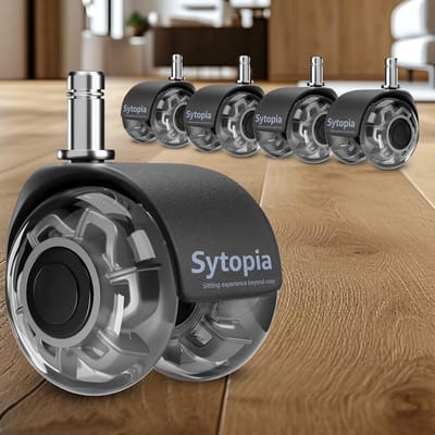 Set van 5 Bureaustoelwielen met Spindel 11x22mm voor Alle Vloertypes - Stil en Krasvrij