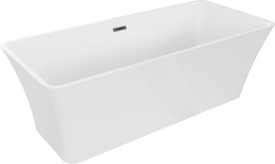 Mexen Tonia vrijstaande badkuip 170 x 75 , wit, overloop gun gray geborsteld - 52171707500-66