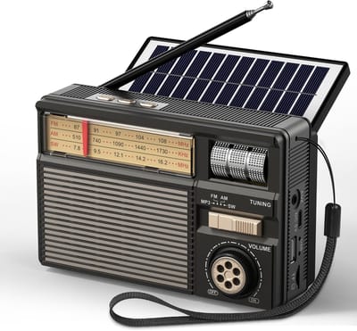 Unyqoos® Draagbare wereldontvanger met zonne-energie en Bluetooth-functionaliteit