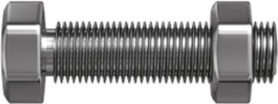 Tapbout met Moer. M10 x 80mm. lang. Gegalvaniseerd. 4 stuks Bouten. Ifix.