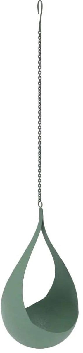 Hangende deco drup 14 x 26 cm Large groen ter decoratie om op te hangen voor kaars / plant of vogelvoer geschikt voor binnen en buiten
