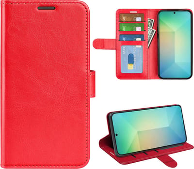 MobyDefend Hoesje - Geschikt voor Samsung Galaxy S25 - Wallet Book Case (Sluiting Achterkant) - Rood