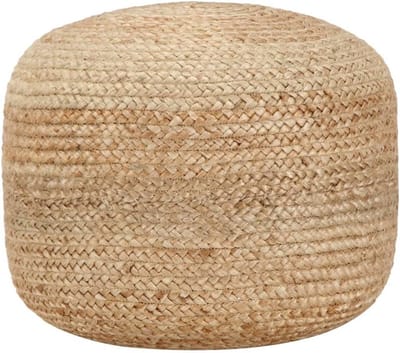 Handgemaakte Jute Poef - Comfortabele Hocker voor Woonkamer of Zithoek