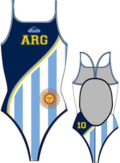 Turbo Argentina 2012 Badpak Met Dunne Bandjes Blauw 7-8 Years Meisje
