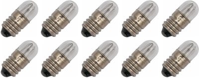 Miniatuur Signaallamp E10 230V 3W - 13 mAh - 10 stuks - T9 Gloeilamp Ø9mm - 23mm - 2500K - Dimbaar