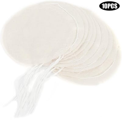 10 stuks Voedselkwaliteit Nylon Sifon Doek Koffiefilter Rond Stoffilter voor Koffiedruppelaar white