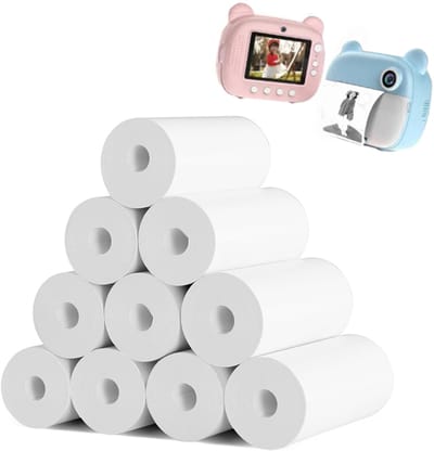 Thermisch Papier Geschikt Voor Kinderen - 10 Rollen - 5,7 x 2,5 cm - Camera Navulling - Print Papier - Geschikt Voor Mini Printer - Bluetooth Fotoprinter - Thermisch Papier - Fotopapier Geschikt Voor Kinderen - Draagbare Fotoprinter - Wit
