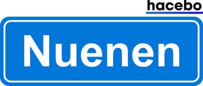 Hacebo - Plaatsnaam Sticker - 29x10 CM - Nuenen sticker - Verkeersborden sticker - grappige cadeaus - Nuenen