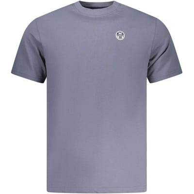 North Sails Blauwe Katoenen T-Shirt voor Mannen