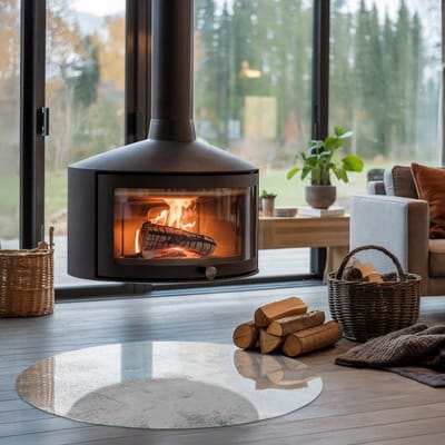 Coloray Vloerplaat Houtkachel - Vloerplaat Openhaard - 100 cm x 100 cm - Houtkachel Accessoires - Grijs Vloerplaat Kachel - Verwarmingsaccessoires - Plaat voor Onder Houtkachel - Open Haard Accessoires - Vloerplaat Voor Kachel