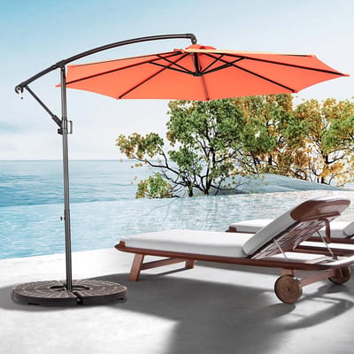 Sweiko Zweefparasol - Strandparasols - Achthoekig - Met Zwengel - Zonder Voet - Oranje