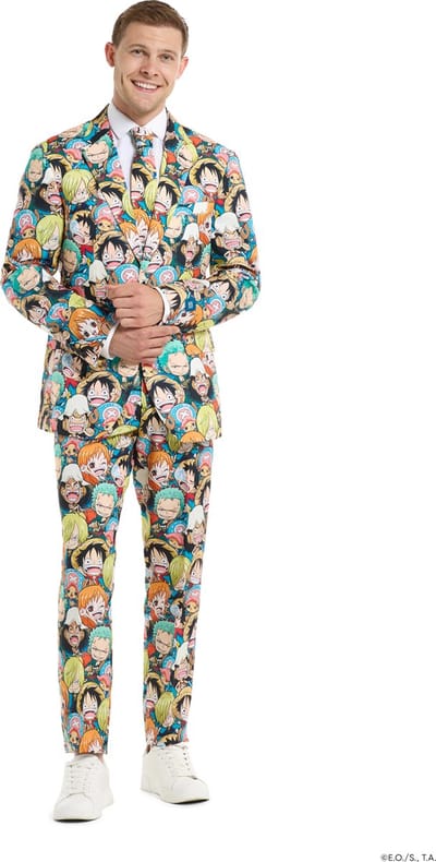 OppoSuits One Piece™ Suit - Officieel One Piece™ Heren Pak - Verkleedkostuum - Carnavalskleding - Multicolor - EU46