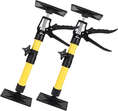 Gipsplaat Steunstangen - Kaststeun Set - Houtbewerking Installatie - Verstelbare Hoogte 30-59cm - 2 Stuks 40kg Capaciteit - Geel