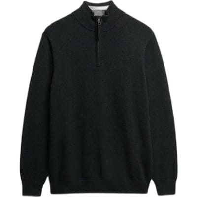 Superdry - Essentials Katoenen Trui met Halve Rits - Heren - Sweaters