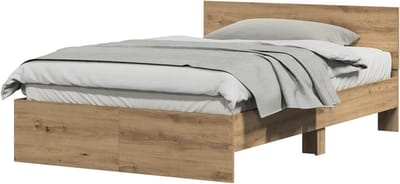 Bedframe - Slaapkamer meubel - Comfortabel slapen - Strak minimalistisch ontwerp - 120 x 190 cm - Artisan eiken