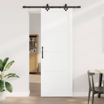 vidaXL - Schuifdeur - ORKDAL - 83 - x - 232 - cm - Massief - grenenhout - Wit
