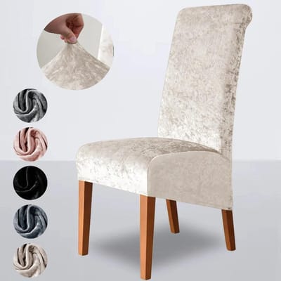 Fluwelen Eetkamerstoelhoes Volledig Pakket Elastisch Huis el Restaurant Banket Effen Kleur Stoelzithoes Meubelbeschermer 1 Piece Chair Cover