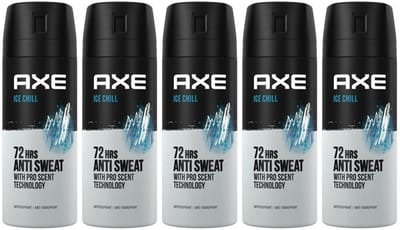 MULTI BUNDEL 5 stuks Axe Ice Chill DRY - deodorant - spray 150 ml
