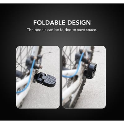 1 paire de pédales arrière de vélo, repose-pieds de vélo électrique, pédales arrière de vtt noir