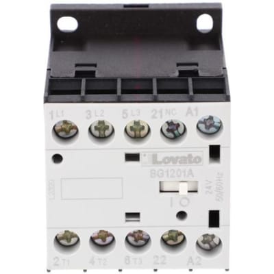 Contacteur de Puissance 3P 12A 5,7Kw à 400Vac Ac3, Bobine 24Vac 50/60Hz, 0Z 1R 11Bg1201A024